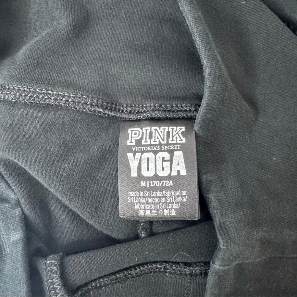 PINK Victoria's Secret Black and Pink Leggings with Stretchy Fit rainbow logo - Picture 4 of 6